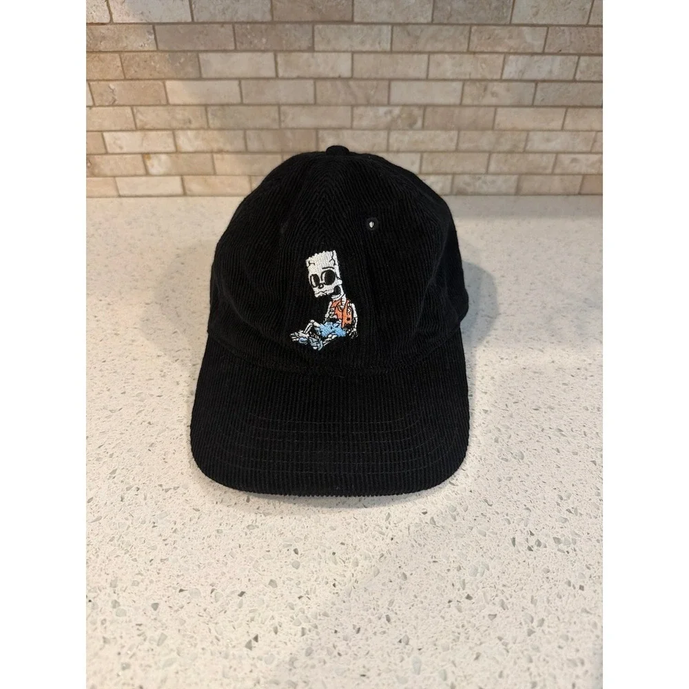 Bart Simpson Skeleton‎ Corduroy Hat Black Snapback Cap